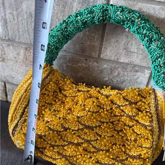 Beaded Yellow and Green Beaded Pineapple Handbag - Picture 6 of 6